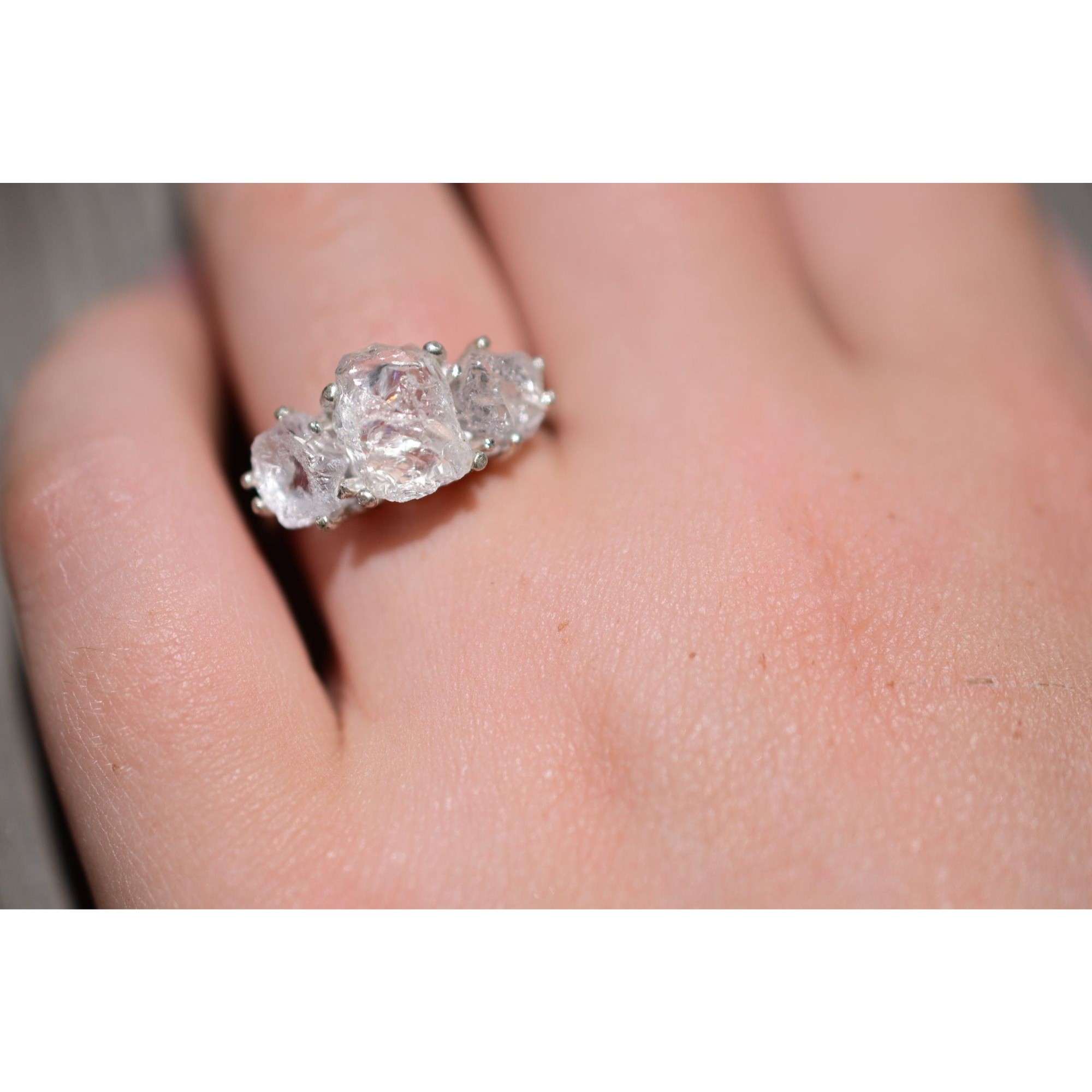 Unique Engagement Ring Diamond Ring Raw Stone Ring Anniversary Ring Diamond
